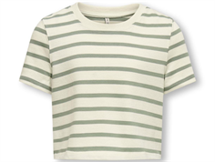 Kids ONLY birch/hedge green stribet top